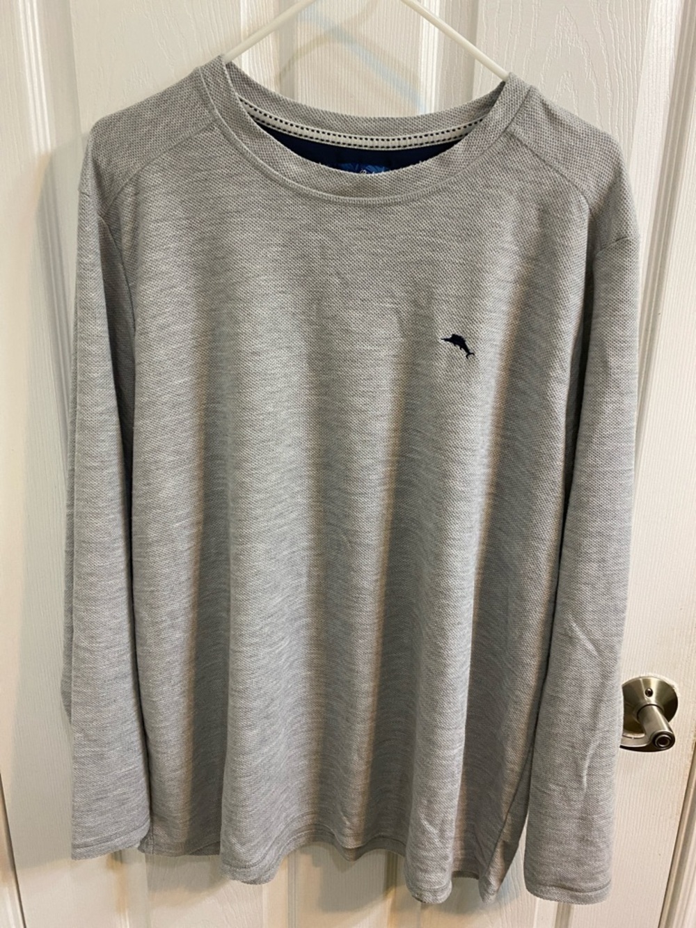 Tommy Bahama Long Sleeve Grey Waffle Knit Men’s shirt Size XL Casual Spring